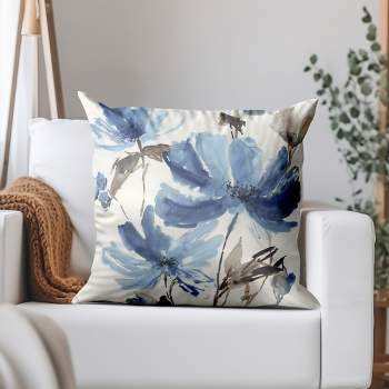 Americanflat Botanical Blissful Blue By Pi Creative Art Throw Pillow
