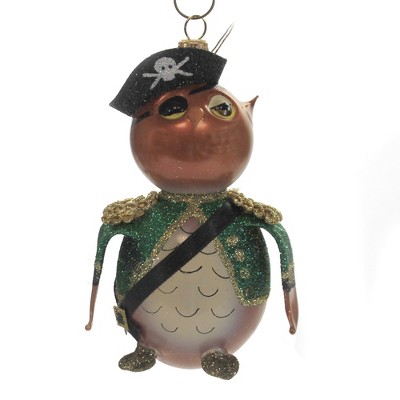 Italian Ornaments 4.75" Pirate Owl Ornament Italian Halloween  -  Tree Ornaments