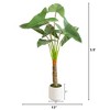 Nearly Natural 4.5-ft Artificial Arrowhead Philodendron in White Decorative Planter - 2 of 4