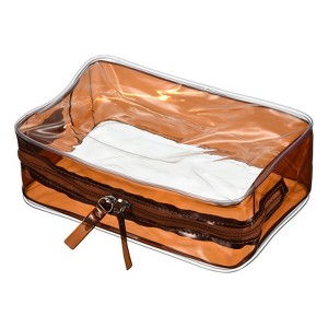 Unique Bargains Travel PVC Toiletry Bag Cosmetic Bag with Zipper for Travel - 1 of 3
