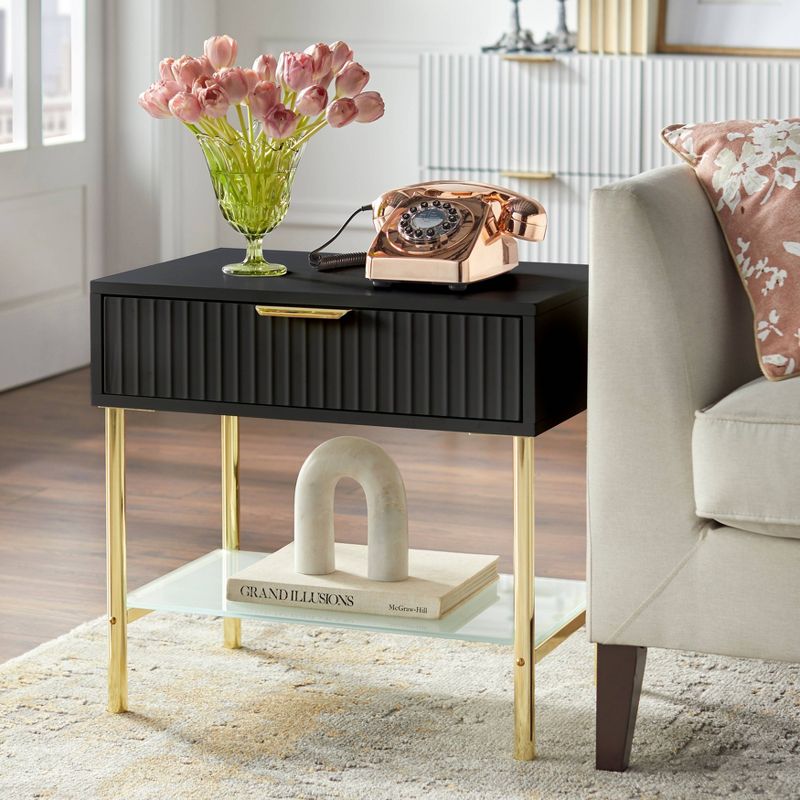 Russo Channel Front End Table with Drawer - Lifestorey, 3 of 6