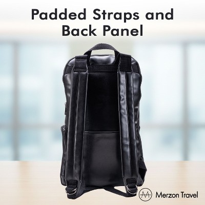 Merzon Travel Merzon Milan Faux Leather Travel Backpack Stylish Laptop Backpack for Daily Carry & Travel Black — фото 7