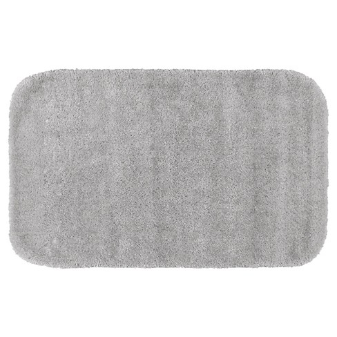 Garland Traditional Plush Washable Nylon Bath Rug - Platinum Gray (24 ...