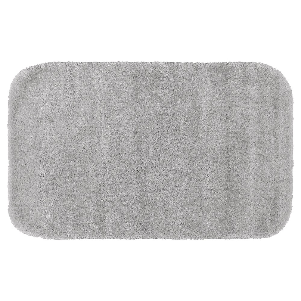 Garland Traditional Plush Washable Nylon Bath Rug - Platinum Gray (24"x40")