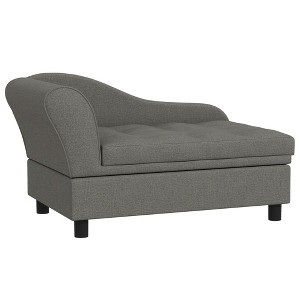 Munora PawHut Elevated Dog Sofa Bed - Soft 3" Cushion with Under-Seat Storage, Armrests & Backrest - for Small Dogs up to 22 lbs (Gray) - 1 of 4