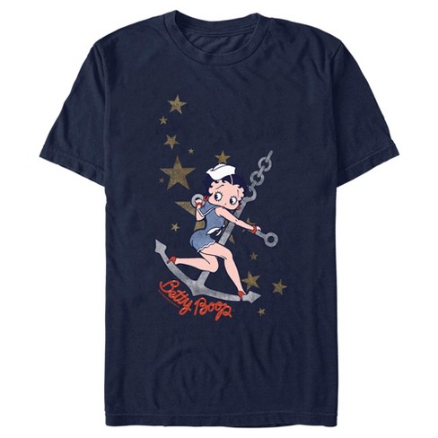 Men's Betty Boop Small Betty Head Icon T-shirt - Light Blue - 3x
