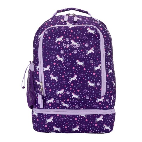 Bentgo Kids 2-in-1 Backpack & Insulated Lunch Bag - Glitter Designed 16 Backpack for School & Travel - Durable, Water Resistant, Padded, & Large