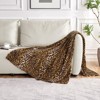 Aoibox Leopard Print Fleece Throw Blanket for Bed, Sofa, Travel & Camping, Ultra Soft Cozy Fluffy Plush Cheetah Design for All Seasons - 2 of 4