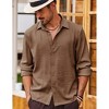COOFANDY Men's Casual Button Down Long Sleeve Shirt Linen Wrinkle Free Textured Shirt - 3 of 4