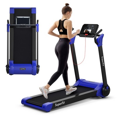 Superfit Up To 7.5mph 2.25hp 2 In 1 Dual Display Screen Folding Treadmill Jogging  Machine W/app Control Gold : Target