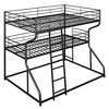 YNXARIA Triple - Story Bed in Black: Full XL, Twin XL, Queen Sizes, with Long & Short Ladders for Multi - Child Homes - 3 of 4