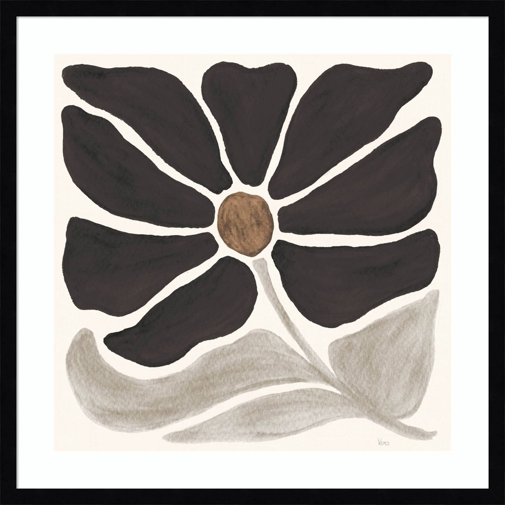 Amanti Art Modern Petals V Neutral by Veronique Charron Wood Framed Wall Art Print