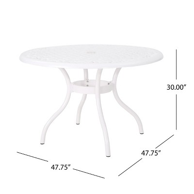 Pittman White Cast Aluminum 5-Piece Outdoor Dining Set