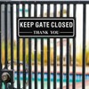 Unique Bargains Home Aluminum Reflective Fade Resistant Keep Gate Closed Thank You Sign 1 Pc - 4 of 4