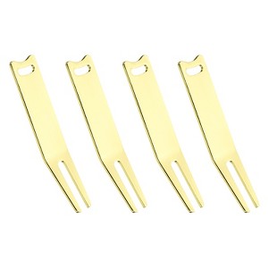 Unique Bargains Metal Bending Golf Divot Repairing Curved Spits 4 Pcs - 1 of 4