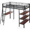 Streamdale Twin Metal Loft Bed with Shelves, Desk, and Whiteboard - 4 of 4