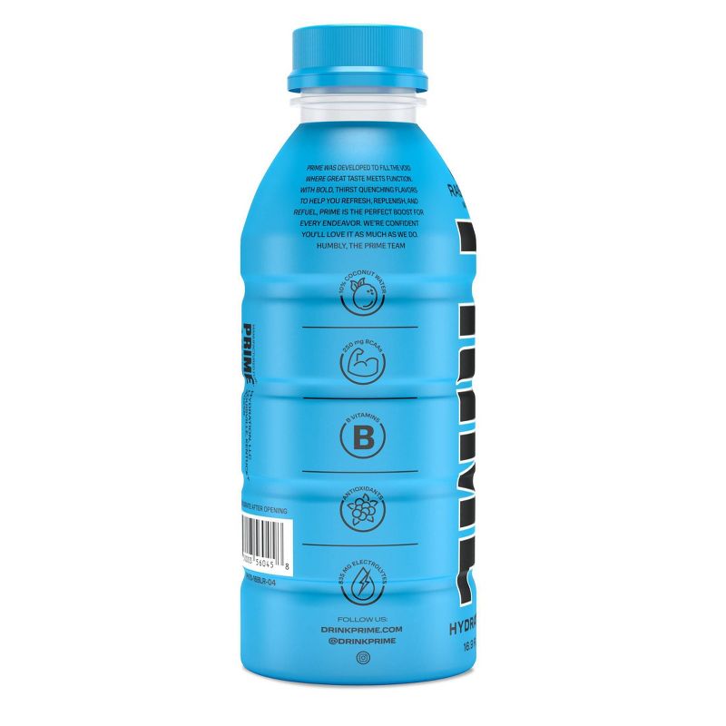 Prime Hydration Blue Raspberry Sports Drink - 16.9 fl oz Bottle, 2 of 7