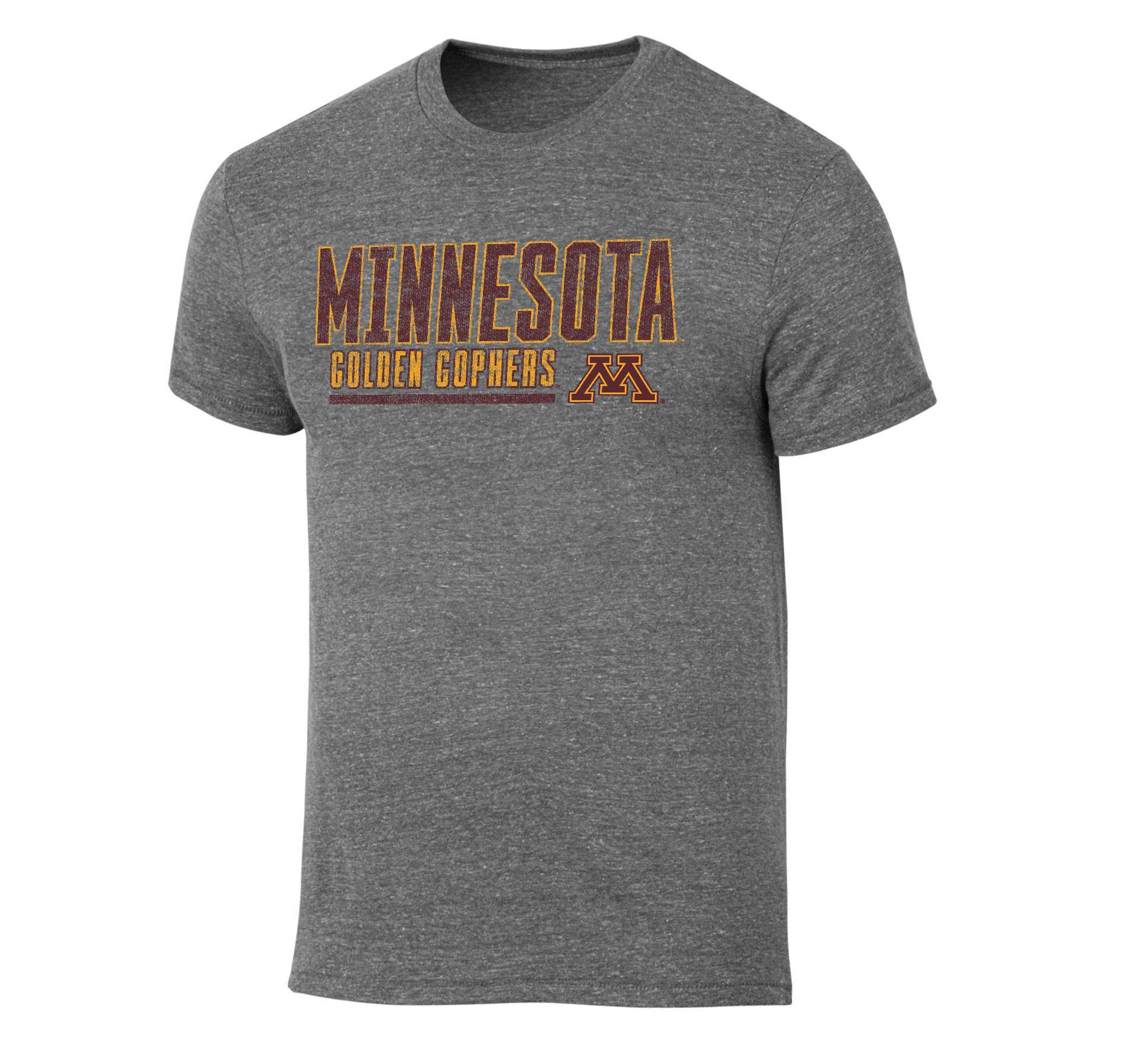NCAA Minnesota Golden Gophers Men's Gray Tri-Blend Short Sleeve T-Shirt