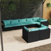 vidaXL Garden Lounge Set Black and Water Blue - 2 of 4