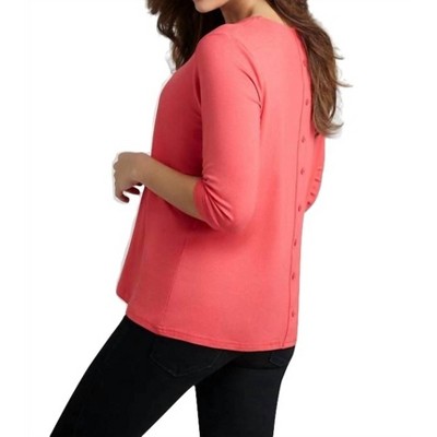 Women's Button-Back Scoop Neck Top - ANGEL