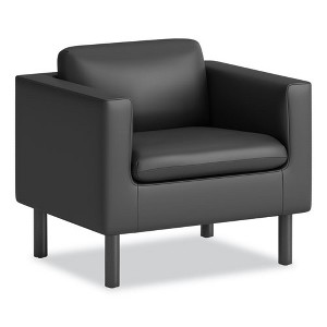 HON Parkwyn Series Club Chair, 33" x 26.75" x 29", Black Seat, Black Back, Black Base - 1 of 4