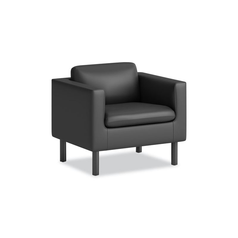 HON Parkwyn Series Club Chair, 33" x 26.75" x 29", Black Seat, Black Back, Black Base, 1 of 6