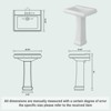 Whizmax Bathroom Pedestal Sinks,Pedestal Sink 26" W X 19" D Vintage Ceramic Pedestal Bathroom Sink With Overflow and 3 Pre-Drilled Holes - 4 of 4
