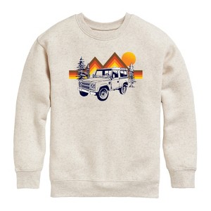 Boys' - Instant Message - Off Road Vehicle Stripes Graphic Long Sleeve Fleece Sweatshirt - 1 of 4