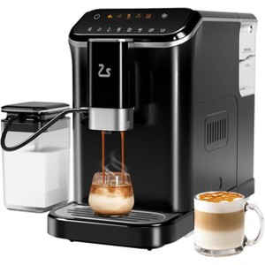 Coucheta Espresso Machine with Built-in Grinder, 20 Bar High Pressure, Cold & Hot Milk Frother, One-Touch Screen, Removable Water Tank, Black - 1 of 4