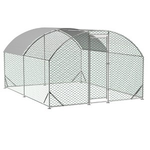 Metal Large Chicken Coop Metal Chicken House With Waterproof Uv Protection Cover, Dome Shape Walk-In Fence Chicken Coop For Outdoor And Yard Farm - 1 of 4