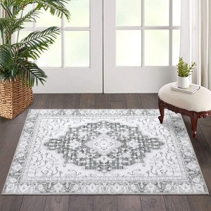 Garvee Washable Area Rug, Non-Slip Floor Carpet, Low Pile Foldable Vintage Boho Rug, Printed Carpets for Bedroom Dining Room Office - 1 of 4
