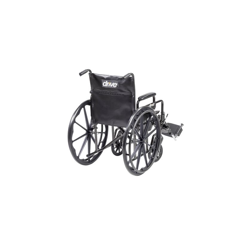 Drive Medical Silver Sport 2 Wheelchair, Detachable Desk Arms, Elevating Leg Rests, 18" Seat, 2 of 4