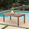 Outdoor Brown Rectangular Dining Table,Expandable Acacia Wood Dining Table with Slatted Top,Rustic Dining Table for Garden or Deck-Cuddlewood - 3 of 4