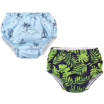 Hudson Baby Infant and Toddler Boy Swim Diapers, Tropical Leaves