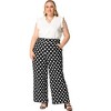 Agnes Orinda Women's Plus Size Formal Palazzo Polka Dots Wide Leg High Waist Wide Fashion Pants - 3 of 4