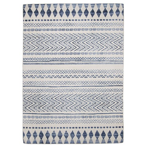  Tayney Blue Kitchen Rugs and Mats Non Skid Washable