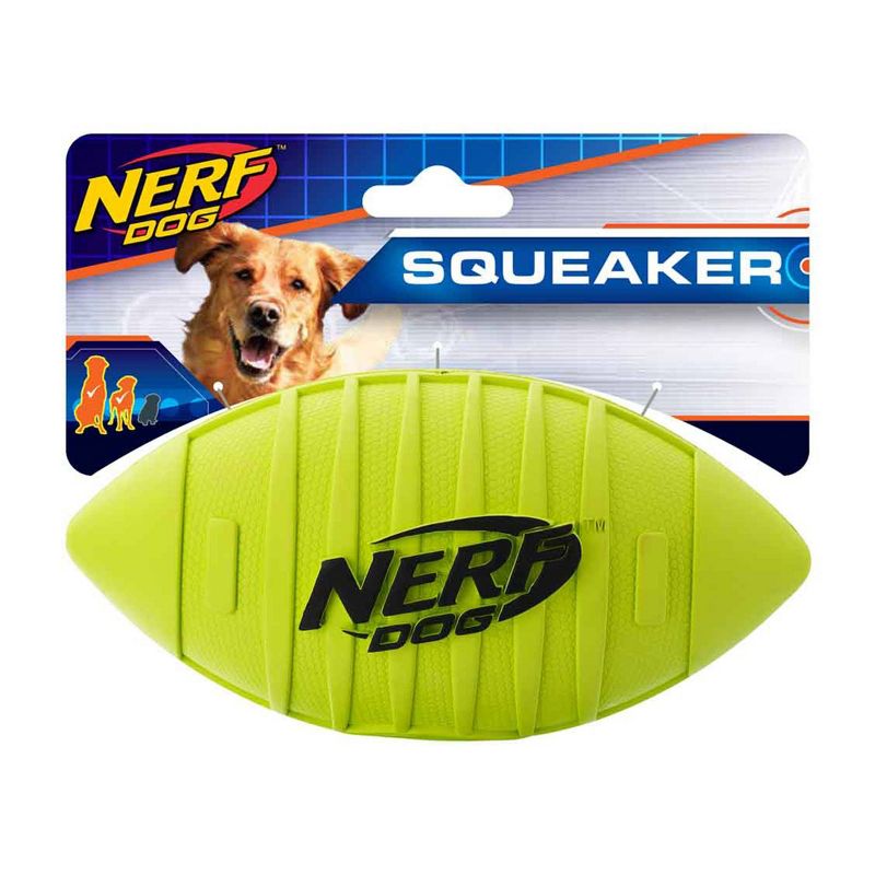 NERF Blitz Squeak Football Dog Toy - Green - 7&#34;, 1 of 6