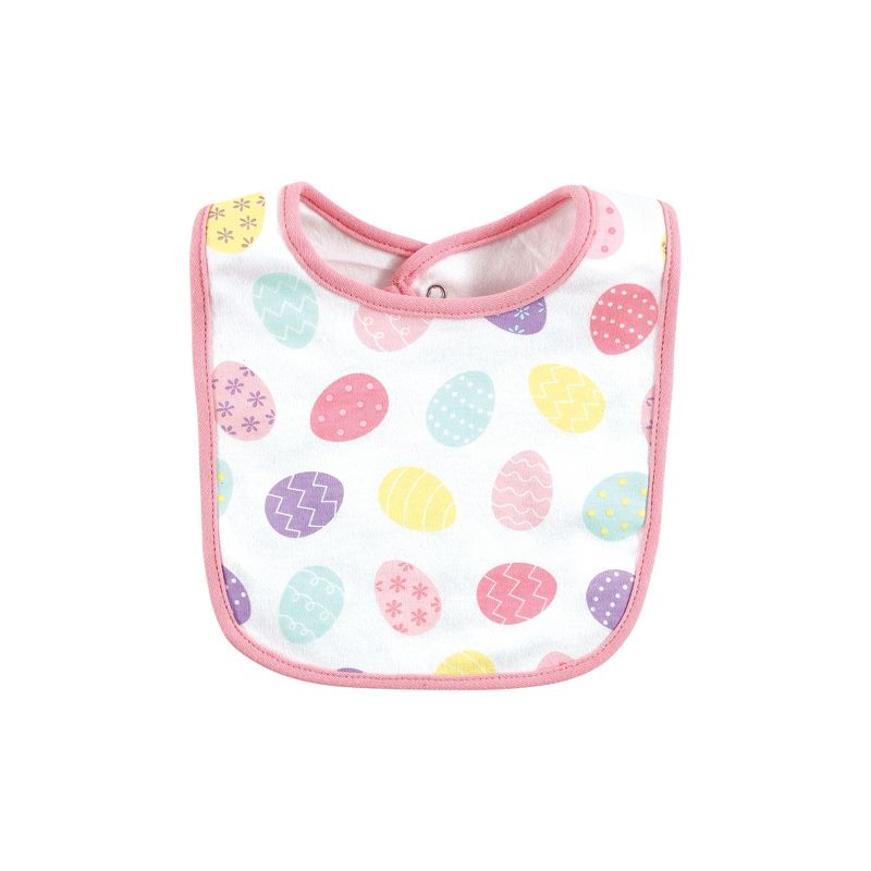 Hudson Baby Infant Girl Cotton Bib and Headband or Caps Set, Happy Easter, 0-9 Months, 6 of 7