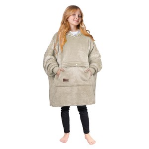 Tirrinia Girls Boys Blanket Hoodie Sweatshirt, Oversized Fleece Pullover, Hooded Fleece Lined Blanket, Christmas Gift for Kids Teens, Youth - 1 of 4