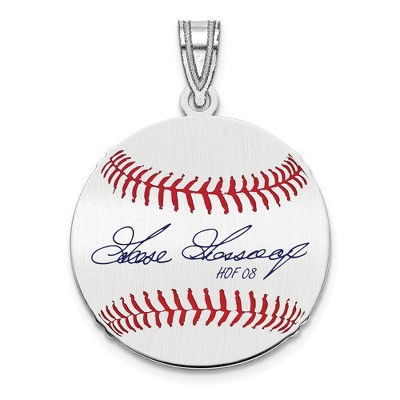Black Bow Jewelry Sterling Silver Rich GOOSE Gossage Signature SM Enaml Baseball Pendant