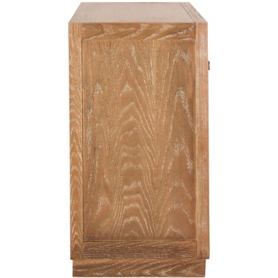 Rustic Oak and Beige Linen 3-Drawer Night Table