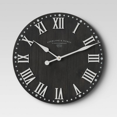 23" Wood Wall Clock Black - Threshold™