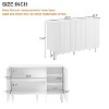 TIRAMISUBEST White Minimalist Shoe Cabinet with 5 Solid Wood Legs,Adjustable Shelves, Wave Doors, Large Storage Space for Living Room, Hallway - 4 of 4