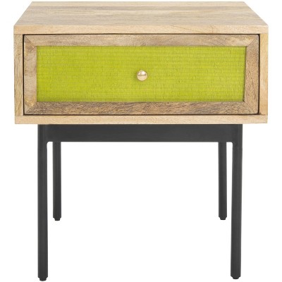 Bahiti 1 Drawer Nighstand - Natural/Black - Safavieh