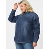 Agnes Orinda Women's Plus Size Regular Fit Button Down Long Sleeve Denim Shirts - 4 of 4