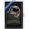 Trends International MLB Milwaukee Brewers - Neon Helmet 23 Framed Wall Poster Prints - 3 of 4