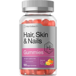 Horbaach Hair Skin and Nails Vitamins | 100 Gummies - 1 of 2