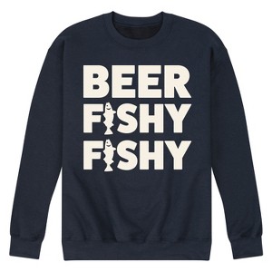 Men's - Instant Message - Beer Fishy Fishy Graphic Fleece Sweatshirt - 1 of 4