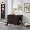 LunaLulinlk Brown Wooden cat litter box (with partition) - 2 of 4
