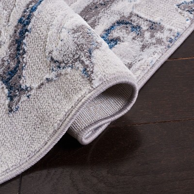 Amelia Grey and Blue Abstract Square Area Rug